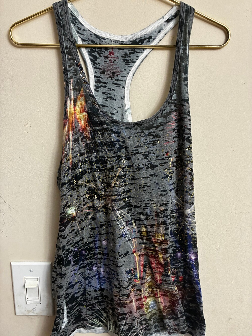 Disney Parks Happily Ever After Magic Kingdom Fireworks Tank Top XL Castle